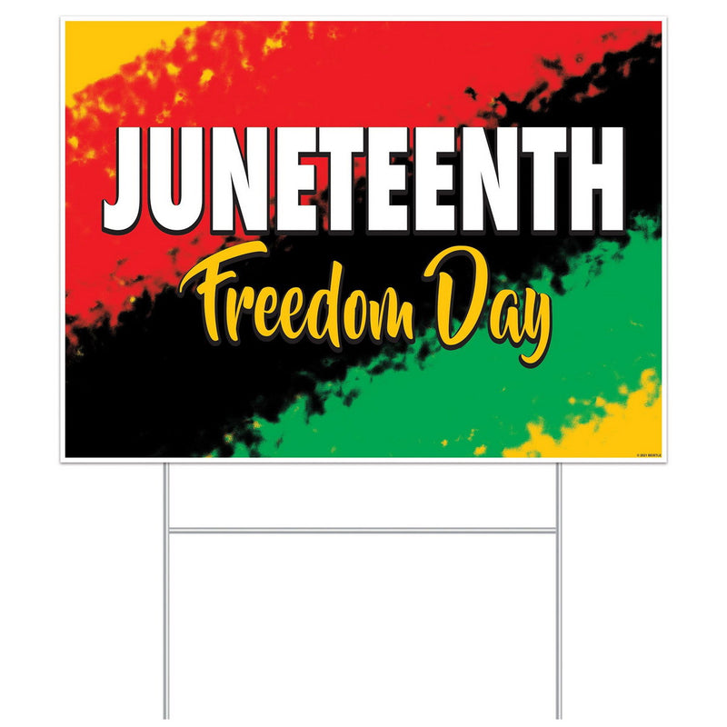 Plastic Juneteenth Yard Sign – 11½" x 15½" – (1/Pkg) by Beistle Plastic Yard Signs