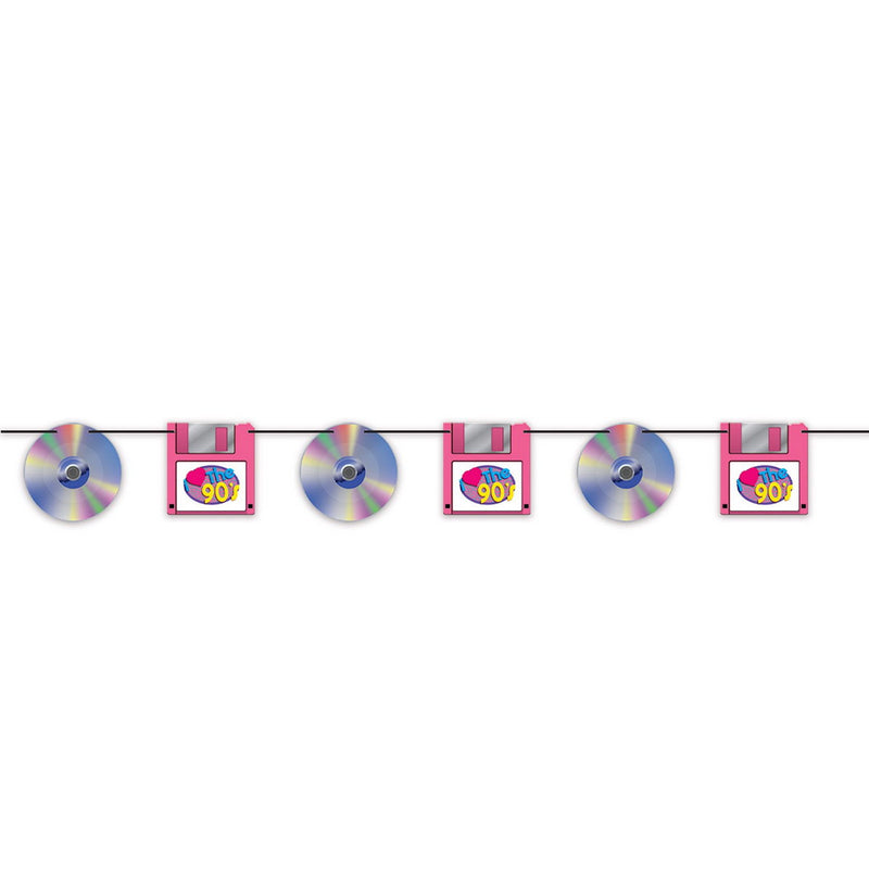 CD & Floppy Disk Streamer – 7" x 5' – (1/Pkg) by Beistle for 90's Streamers