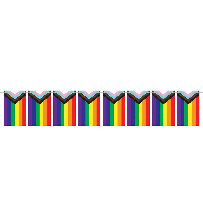 Pride Flag Pennant Streamer – 7" x 4' 6" – (1/Pkg) by Beistle for Rainbow Streamers
