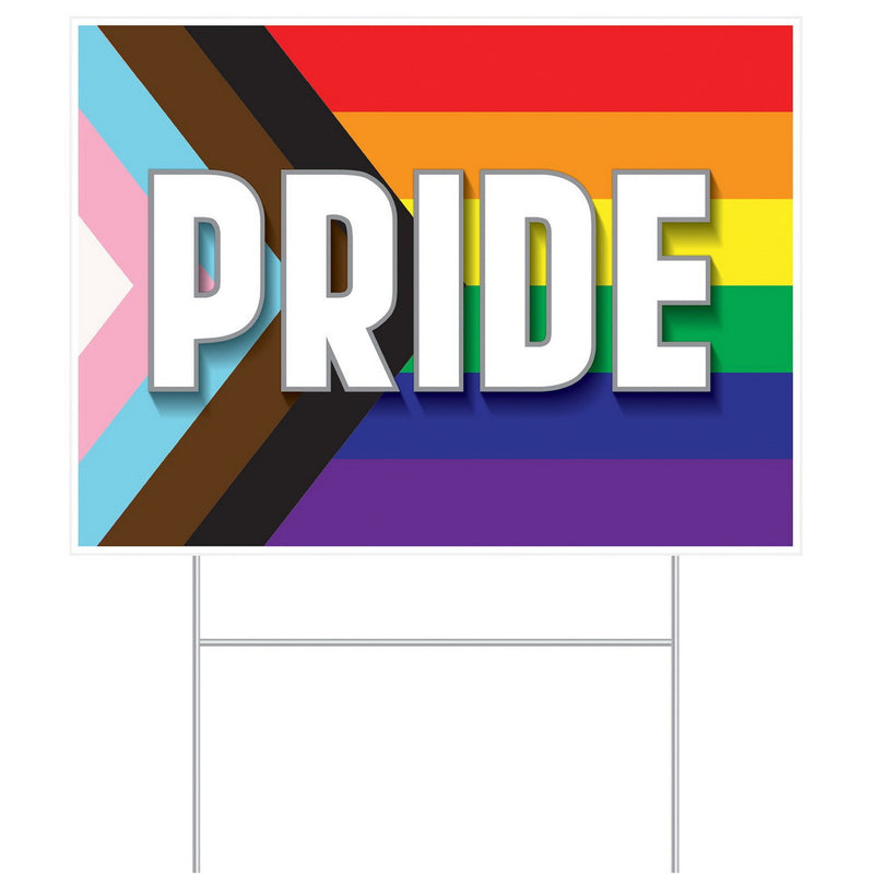 Plastic Pride Flag Yard Sign – 11½" x 15½" – (1/Pkg) by Beistle for Rainbow Plastic Yard Signs