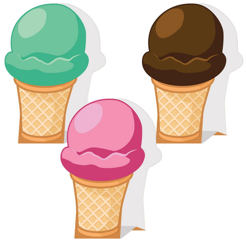 3-D Ice Cream Centerpieces – 10½" x 6½" – (3/Pkg) by Beistle for Spring and Summer