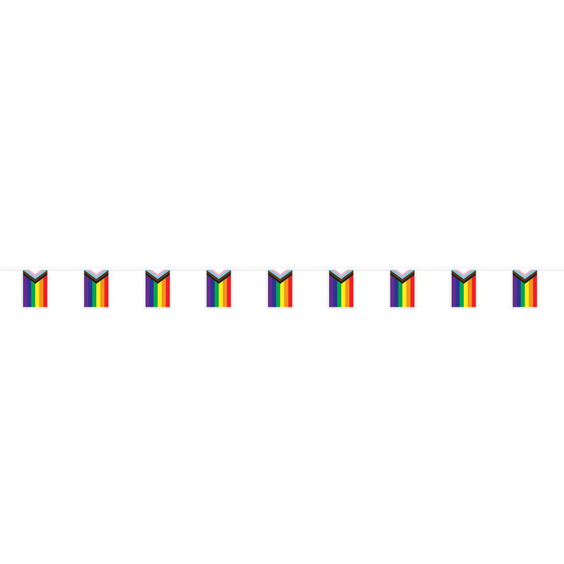 Pride Flag Pennant Banner – 9" x 10' – (1/Pkg) by Beistle for Rainbow Pennant Banners