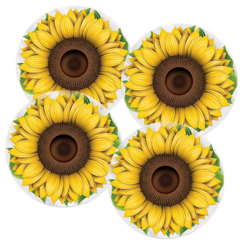 Plastic Sunflower Placemats – 13" – (4/Pkg) by Beistle for Spring and Summer Accessories