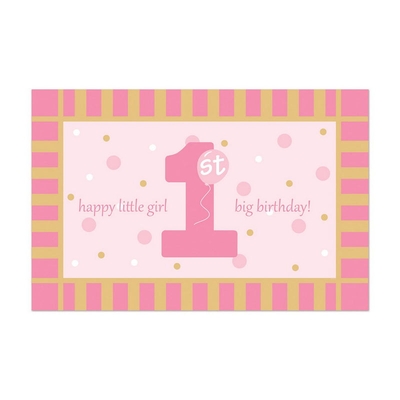 Plastic 1st Birthday Floor Mat – 30" x 3' 10" – (1/Pkg) by Beistle