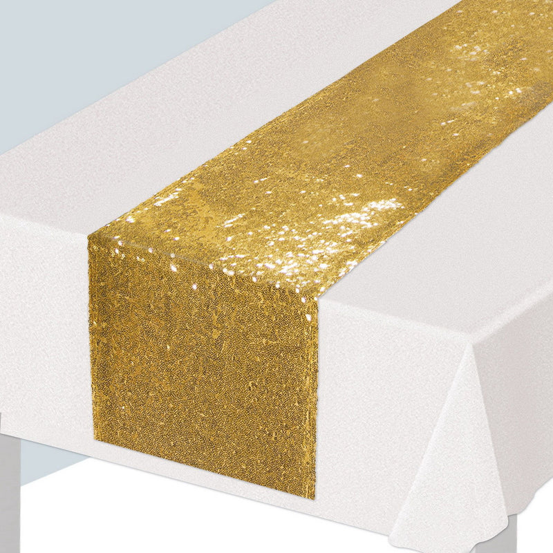 Sequined Table Runner – 11¼" x 6' 3" – (1/Pkg) by Beistle for Wedding Table Runners - Fabric