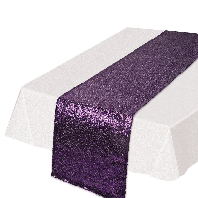 Sequined Table Runner – 11¼" x 6' 3" – (1/Pkg) by Beistle for General occasion Table Runners - Fabric