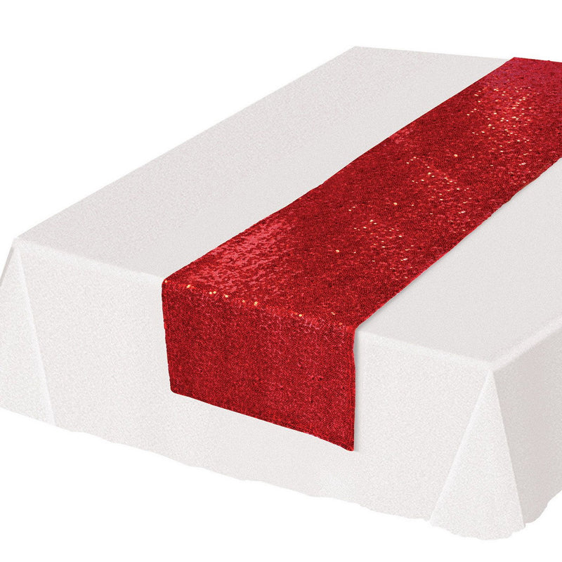 Sequined Table Runner – 11¼" x 6' 3" – (1/Pkg) by Beistle for General occasion Table Runners - Fabric