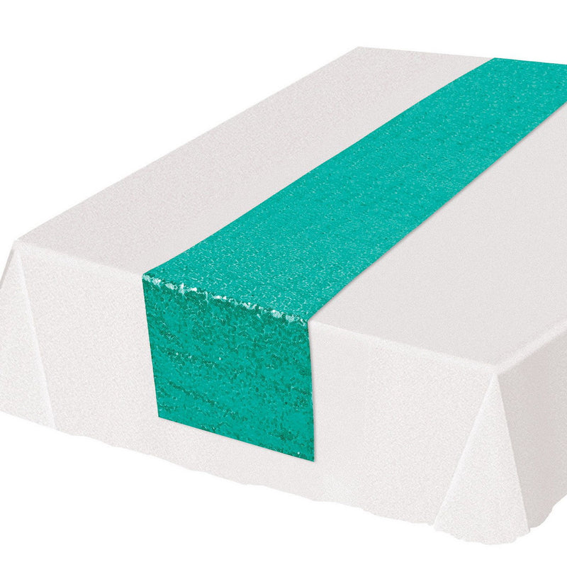 Sequined Table Runner – 11¼" x 6' 3" – (1/Pkg) by Beistle for General occasion Table Runners - Fabric