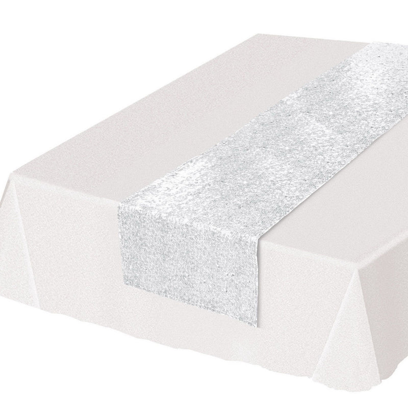 Sequined Table Runner – 11¼" x 6' 3" – (1/Pkg) by Beistle for General occasion Table Runners - Fabric