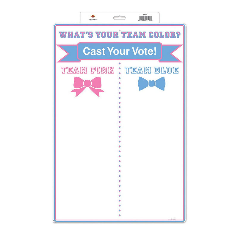 Team Voting Tally Board – 20¼" x 13½" – (1/Card) by Beistle for Baby Shower Signs
