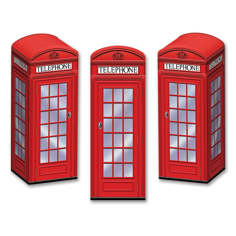 Phone Box Favor Boxes – 3" x 8½" – (3/Pkg) by Beistle for British