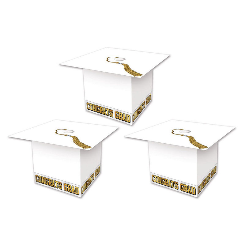 Grad Cap Favor Boxes – 3¼" x 3¼" – (3/Pkg) by Beistle for Graduation