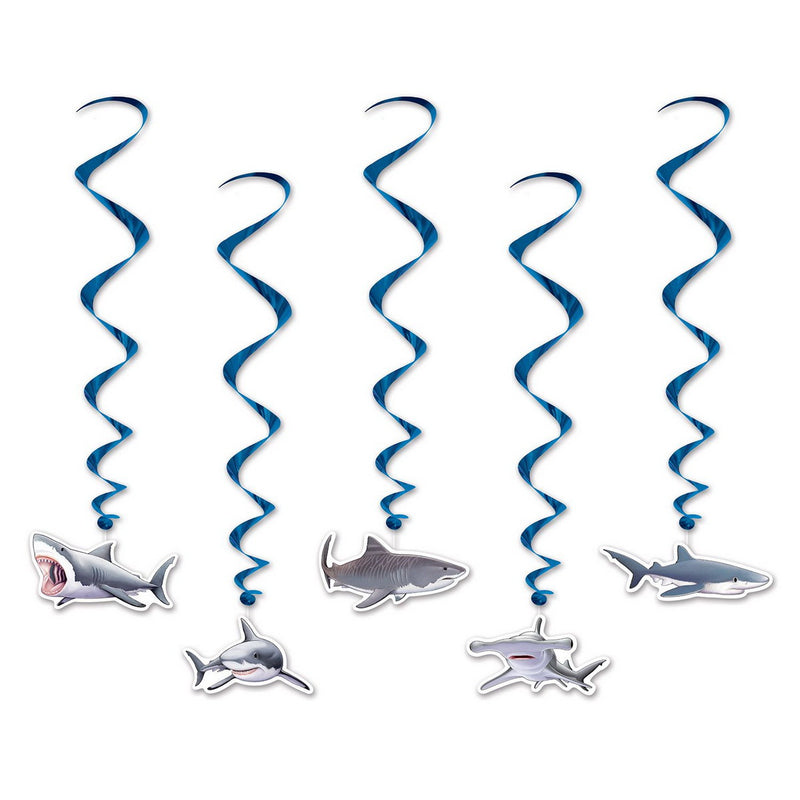 Shark Whirls – 32"-3' – (5/Pkg) by Beistle