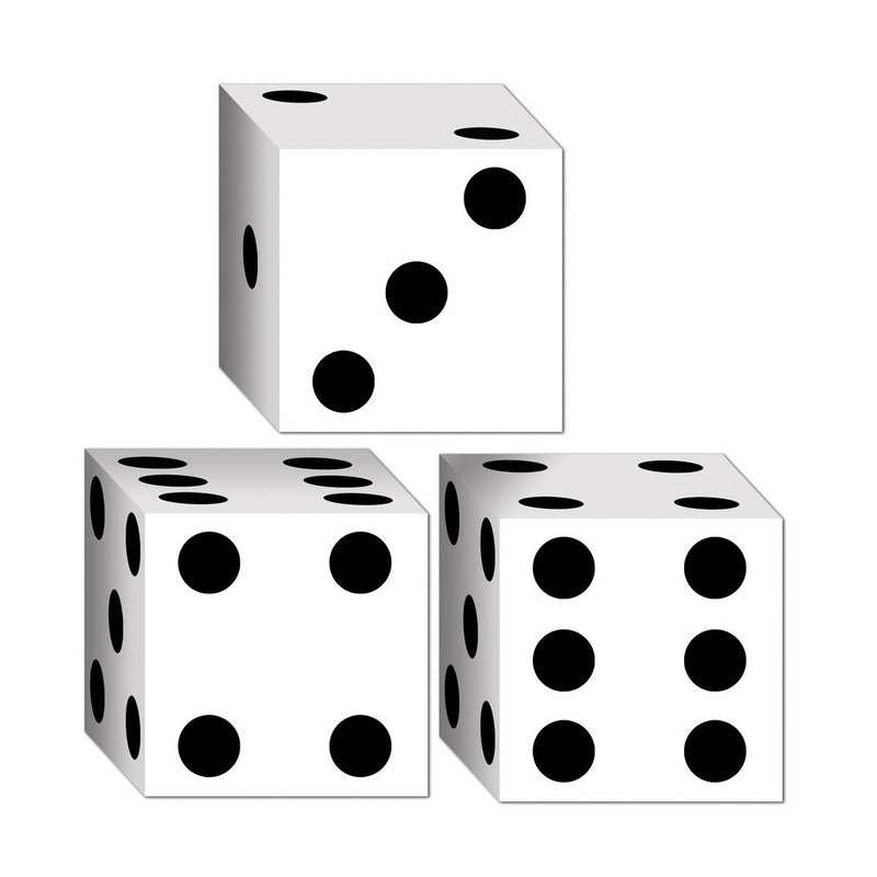 Dice Favor Boxes – 3¼" x 3¼" – (3/Pkg) by Beistle for Casino
