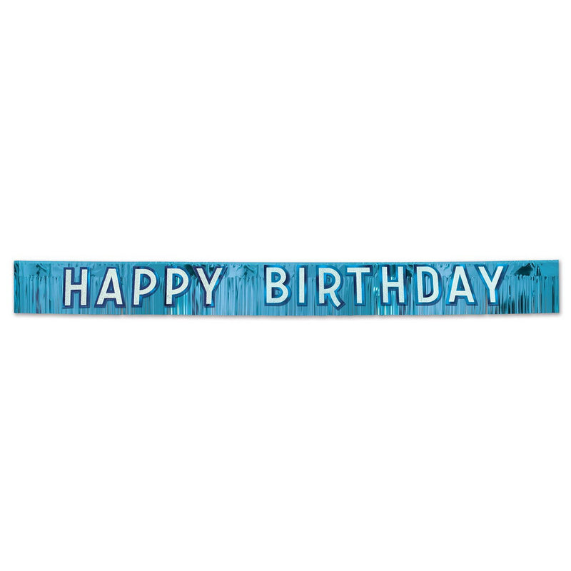 Metallic Happy Birthday Banner – 10" x 9' – (1/Pkg) by Beistle Metallic Banners