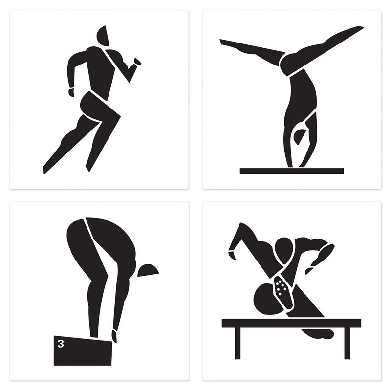 Summer Sports Cutouts – 12" x 12" – (4/Pkg) by Beistle Silhouettes