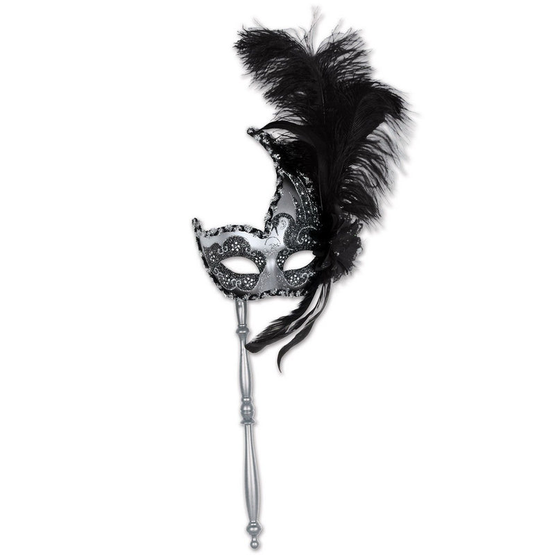 Costume Mask w/Stick by Beistle for Mardi Gras Novelty