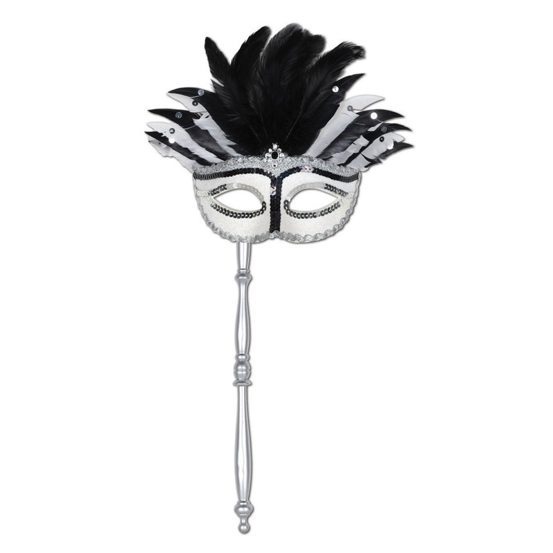 Costume Mask w/Stick by Beistle for Mardi Gras Novelty