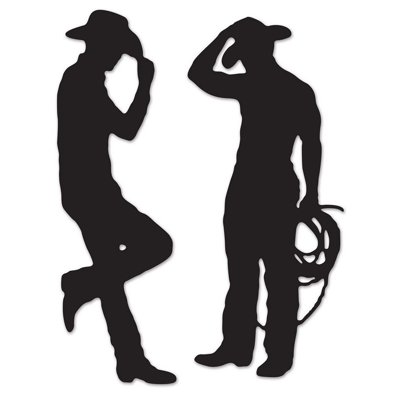 Cowboy Silhouettes – 35" & 37" – (2/Pkg) by Beistle for Western