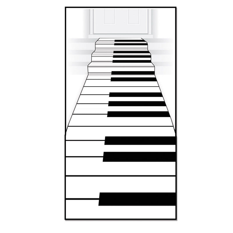 Piano Keyboard Runner – 24" x 10' – (1/Pkg) by Beistle for Music Aisle Runner