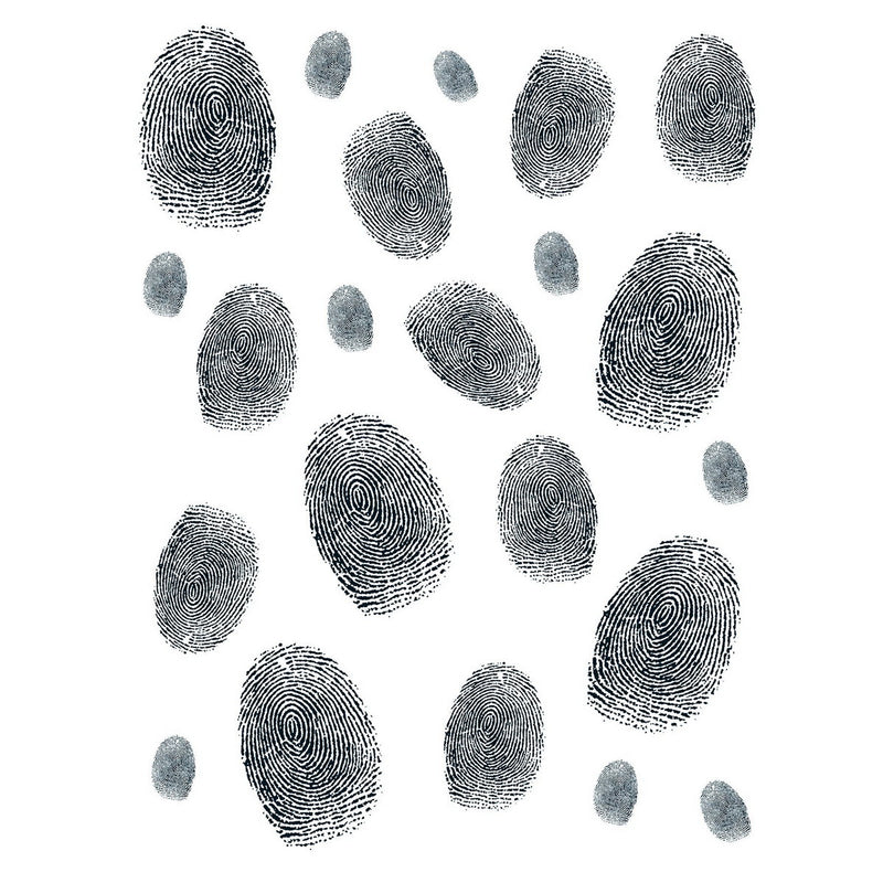 Fingerprints Peel 'N Place – 12" x 17" Sh – (22/Sh) by Beistle for Crime Scene