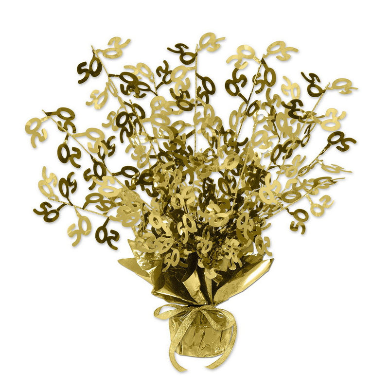 "50" Gleam 'N Burst Centerpiece – 15" – (1/Pkg) by Beistle for Anniversary