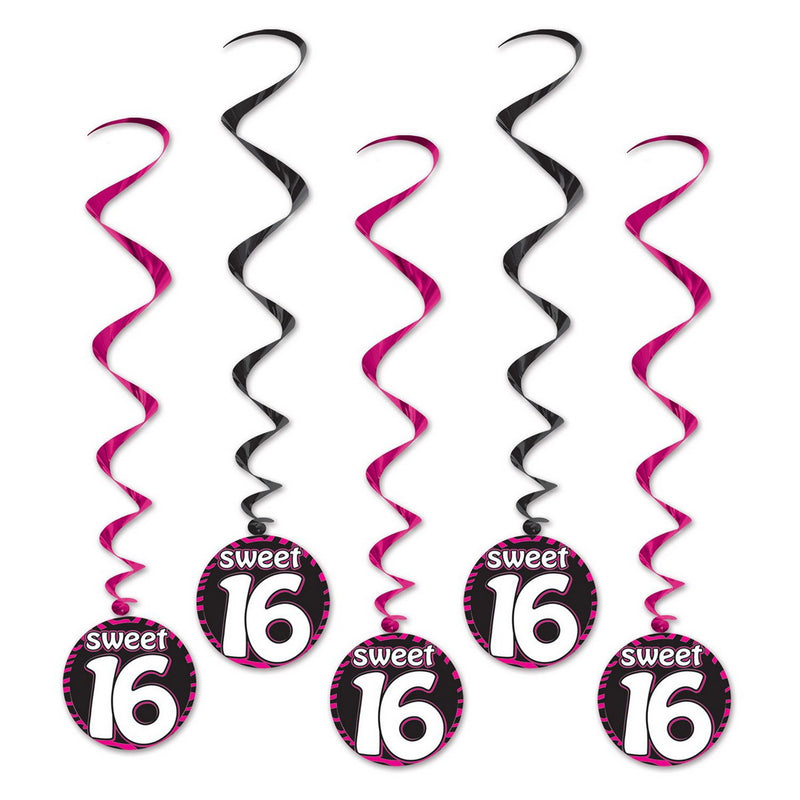 Sweet 16 Whirls – 3' 7" – (5/Pkg) by Beistle