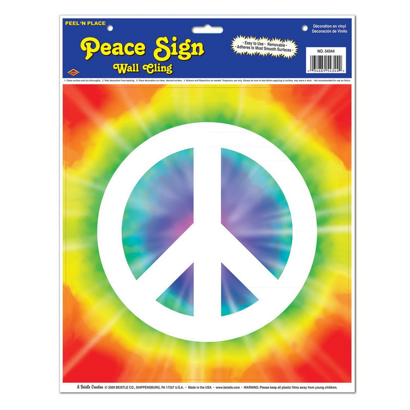 Peace Sign Peel 'N Place – 12" x 15" Sh – (1/Sh) by Beistle for 60's