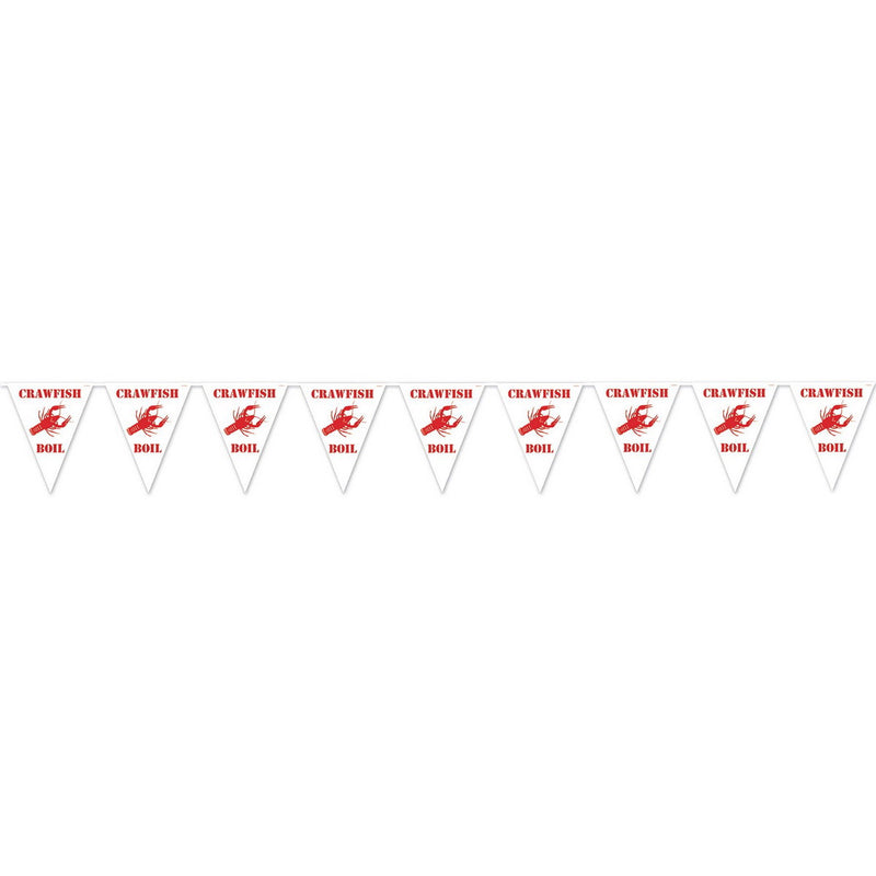Crawfish Boil Pennant Banner – 11" x 12' – (1/Pkg) by Beistle for Mardi Gras Pennant Banners