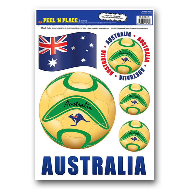 Peel 'N Place - Australia – 12" x 17" Sh – (6/Sh) by Beistle for Soccer
