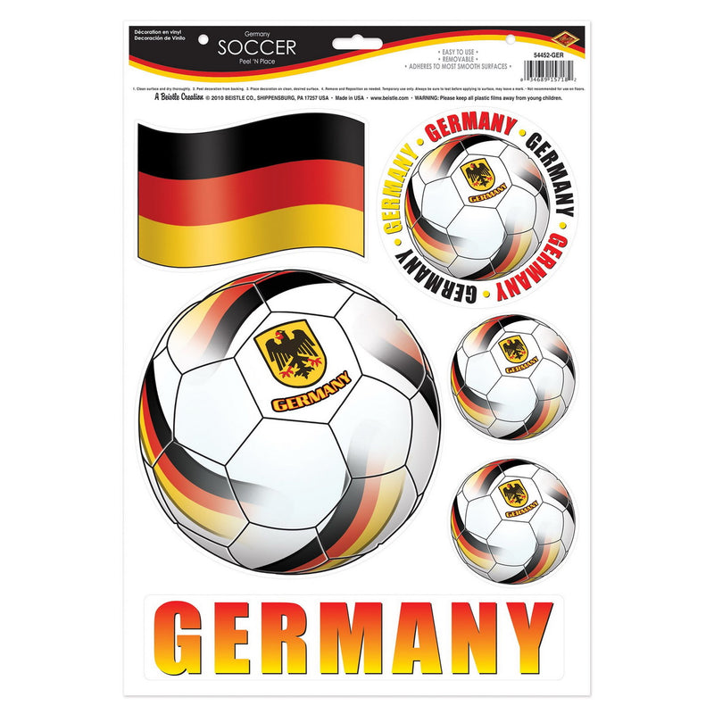 Peel 'N Place - Germany – 12" x 17" Sh – (6/Sh) by Beistle for Soccer