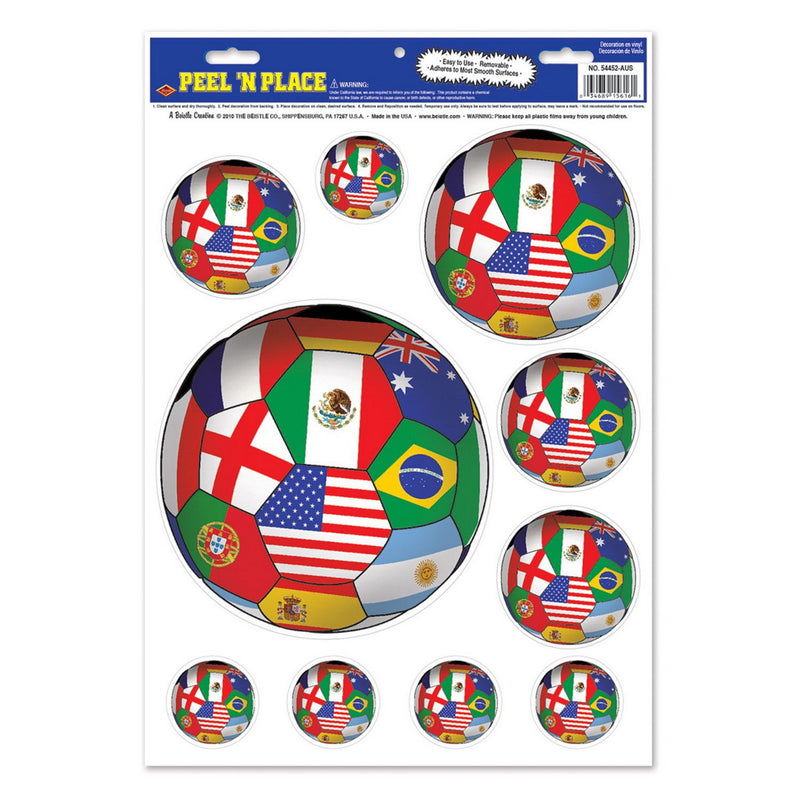 Peel 'N Place - International – 12" x 17" Sh – (10/Sh) by Beistle for Soccer