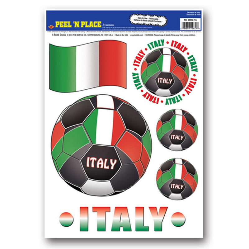 Peel 'N Place - Italy – 12" x 17" Sh – (6/Sh) by Beistle for Soccer