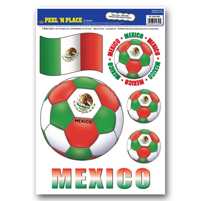 Peel 'N Place - Mexico – 12" x 17" Sh – (6/Sh) by Beistle for Soccer