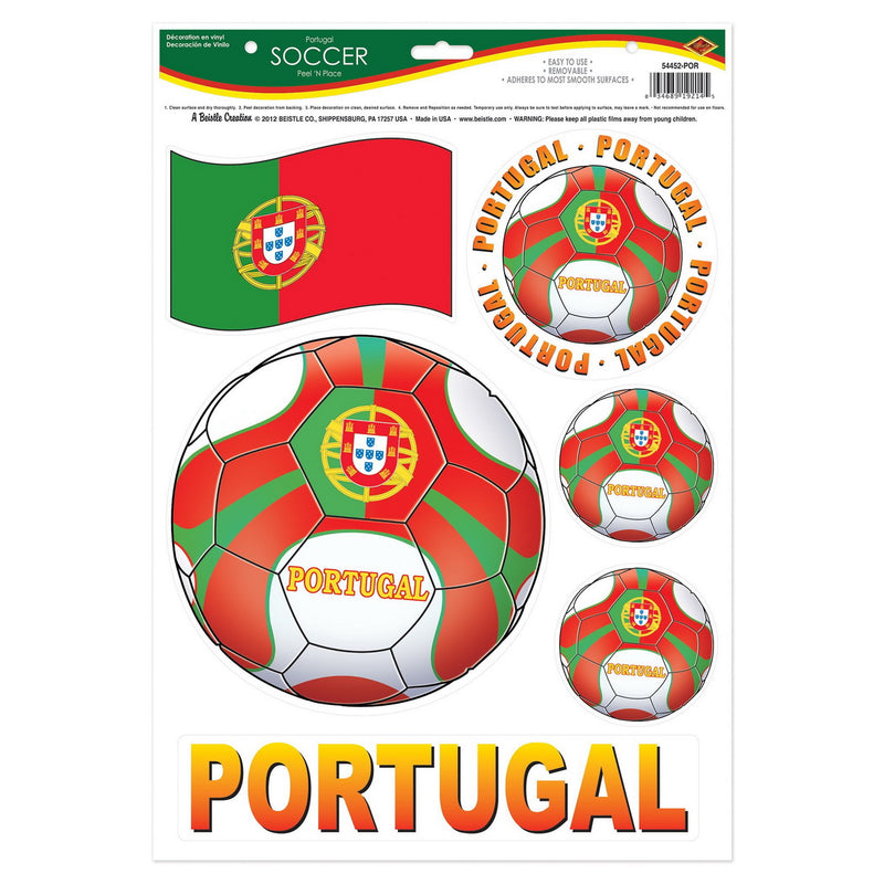 Peel 'N Place - Portugal – 12" x 17" Sh – (6/Sh) by Beistle for Soccer