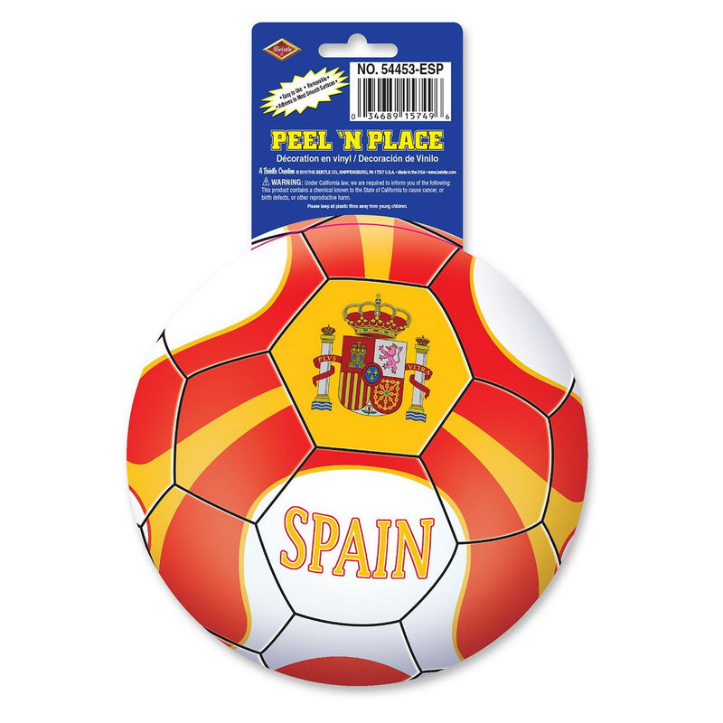 Peel 'N Place - Spain – 5¼" Sh – (1/Sh) by Beistle for Soccer