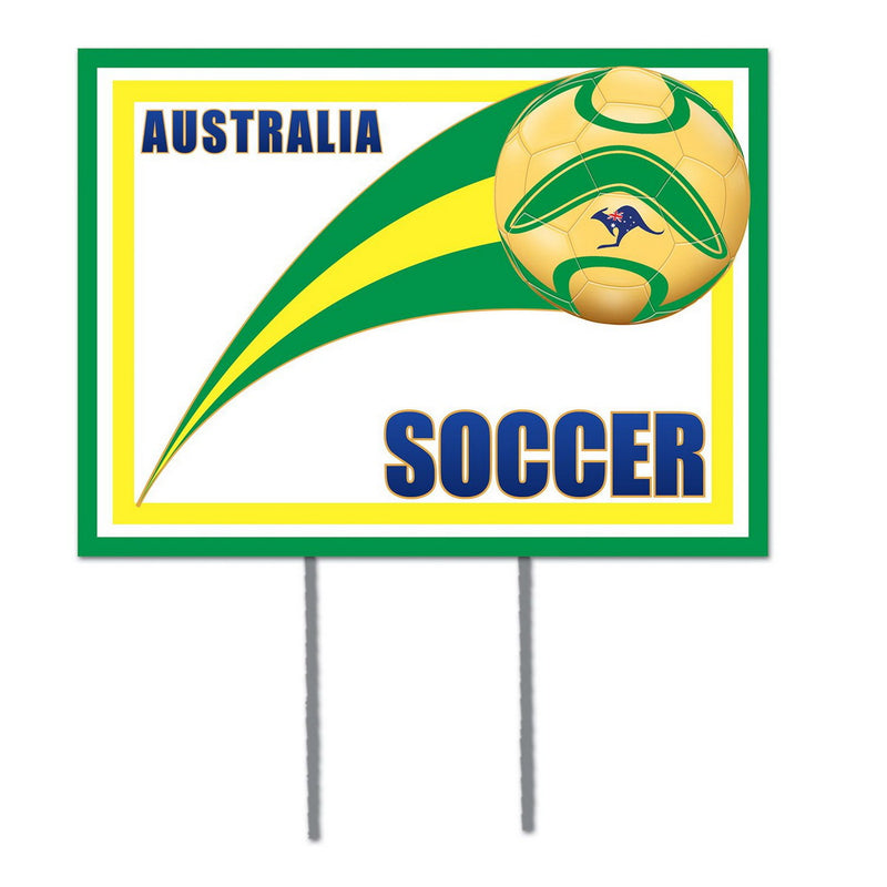 Plastic Yard Sign - Australia – 11½" x 15½" – (1/Pkg) by Beistle for Soccer Plastic Yard Signs