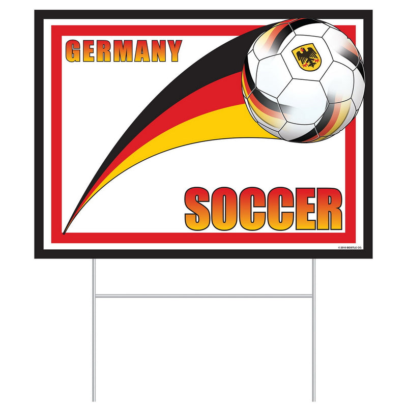 Plastic Yard Sign - Germany – 11½" x 15½" – (1/Pkg) by Beistle for Soccer Plastic Yard Signs
