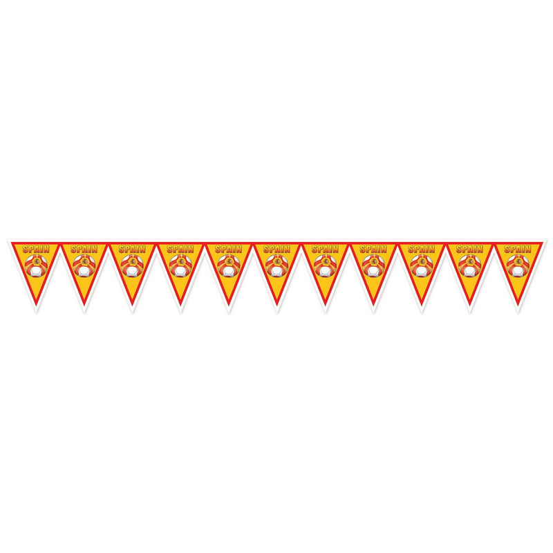 Pennant Banner - Spain – 11" x 6' 6¾" – (1/Pkg) by Beistle for Soccer Pennant Banners
