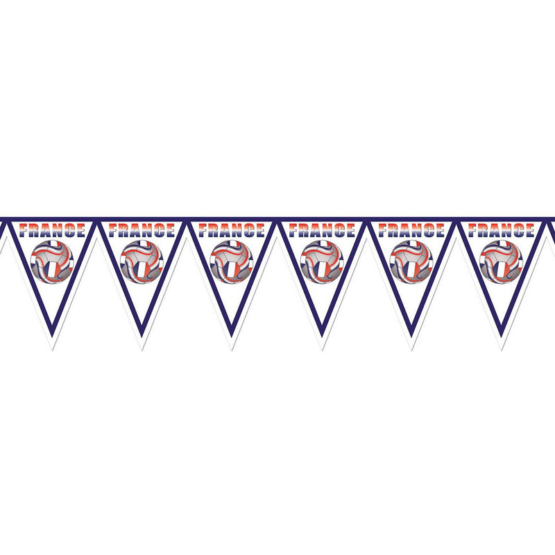 Pennant Banner - France – 11" x 6' 6¾" – (1/Pkg) by Beistle for Soccer Pennant Banners