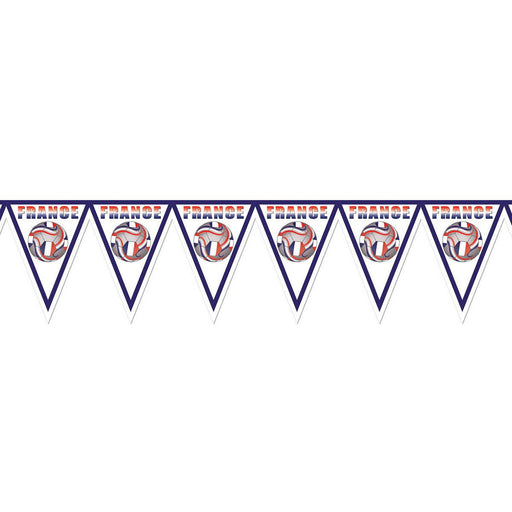Pennant Banner - France – 11" x 6' 6¾" – (1/Pkg) by Beistle for Soccer Pennant Banners