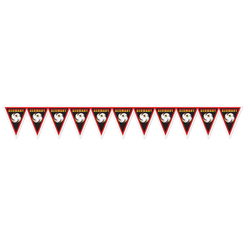 Pennant Banner - Germany – 11" x 6' 6¾" – (1/Pkg) by Beistle for Soccer Pennant Banners