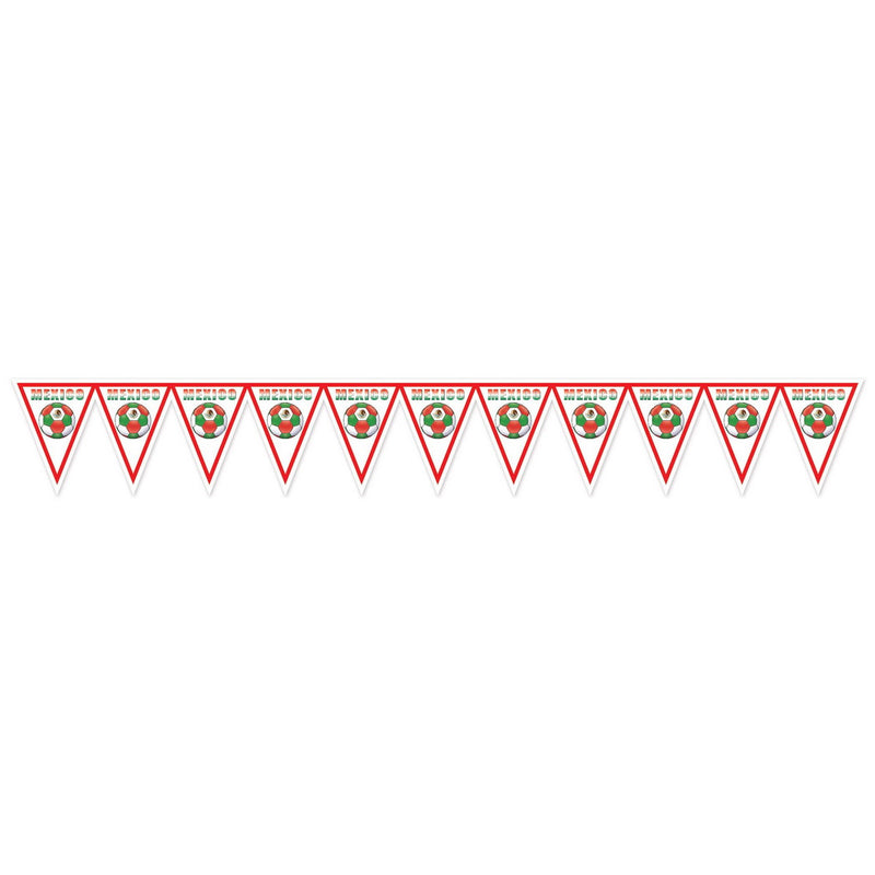 Pennant Banner - Mexico – 11" x 6' 6¾" – (1/Pkg) by Beistle for Soccer Pennant Banners