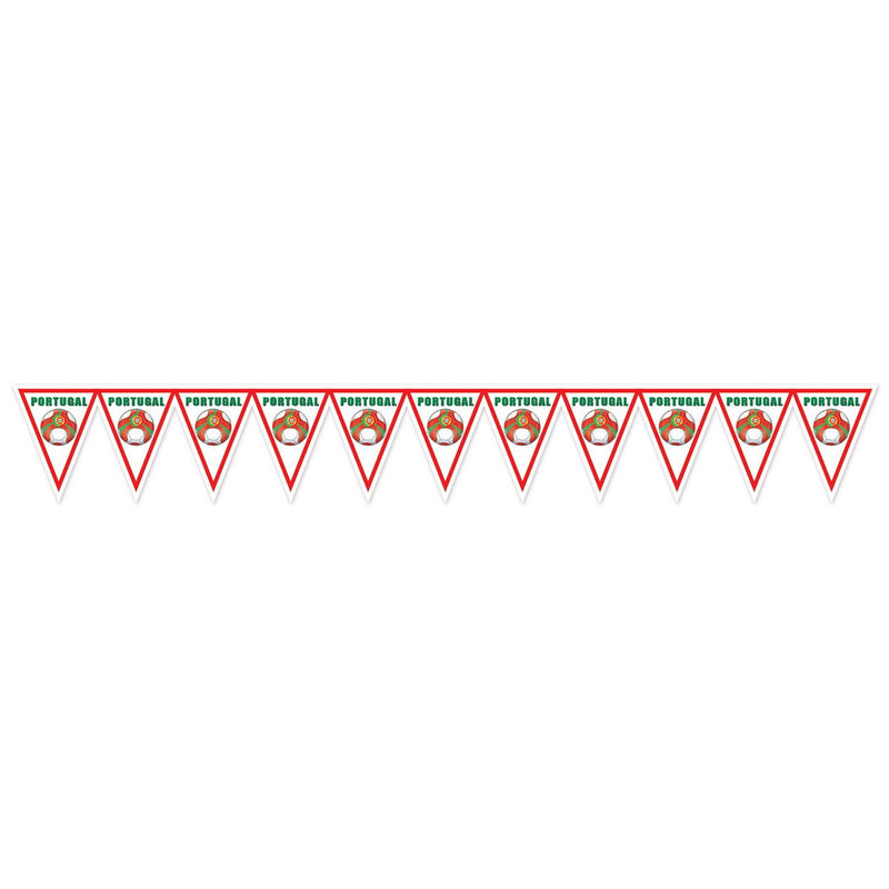 Pennant Banner - Portugal – 11" x 6' 6¾" – (1/Pkg) by Beistle for Soccer Pennant Banners