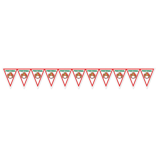 Pennant Banner - Portugal – 11" x 6' 6¾" – (1/Pkg) by Beistle for Soccer Pennant Banners