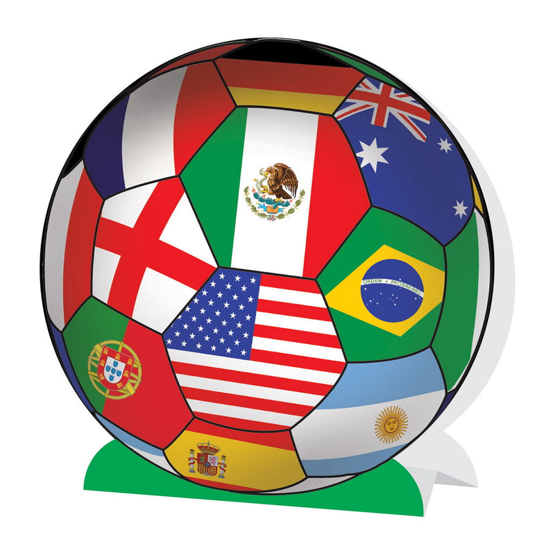 3-D Centerpiece - International – 9¼" – (1/Pkg) by Beistle for Soccer