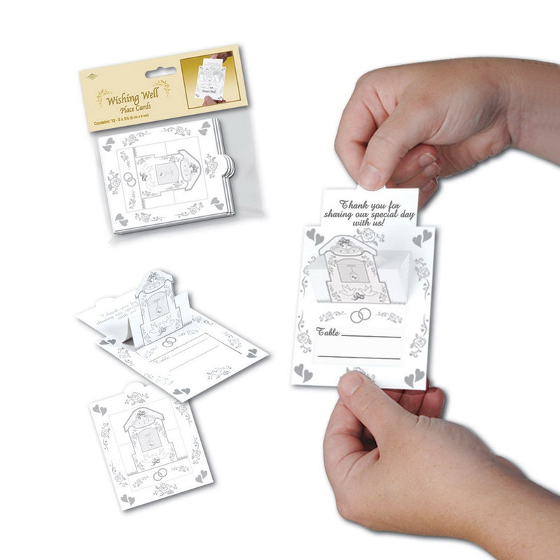 Wishing Well Place Cards – 3" x 3½" – (12/Pkg) by Beistle for Wedding Accessories