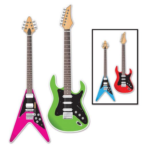 Guitar Cutouts – 3' – (2/Pkg) by Beistle for 80's Printed