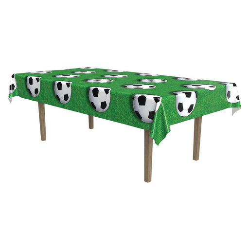 Soccer Ball Tablecover – 54" x 108" – (1/Pkg) by Beistle Table Covers - Patterned