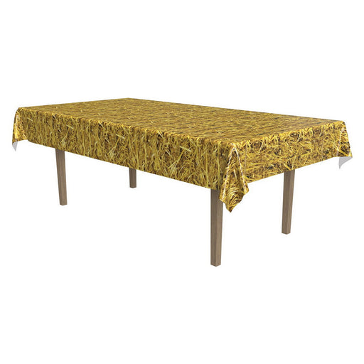 Straw Tablecover – 54" x 108" – (1/Pkg) by Beistle for Western Table Covers - Patterned